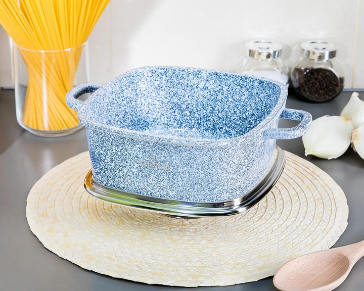 Zilner Topfset - Kochtopf Set 8-teilig - Marmorbeschichtung und Keramikbeschichtung - mit Glasdeckel