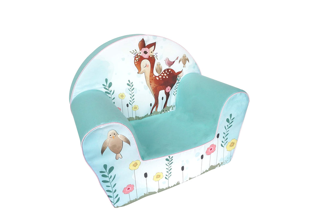 Knorrtoys 68352 - Kindersessel "Fawn",für Entspannen, Stabil, Baumwolle, Türkis
