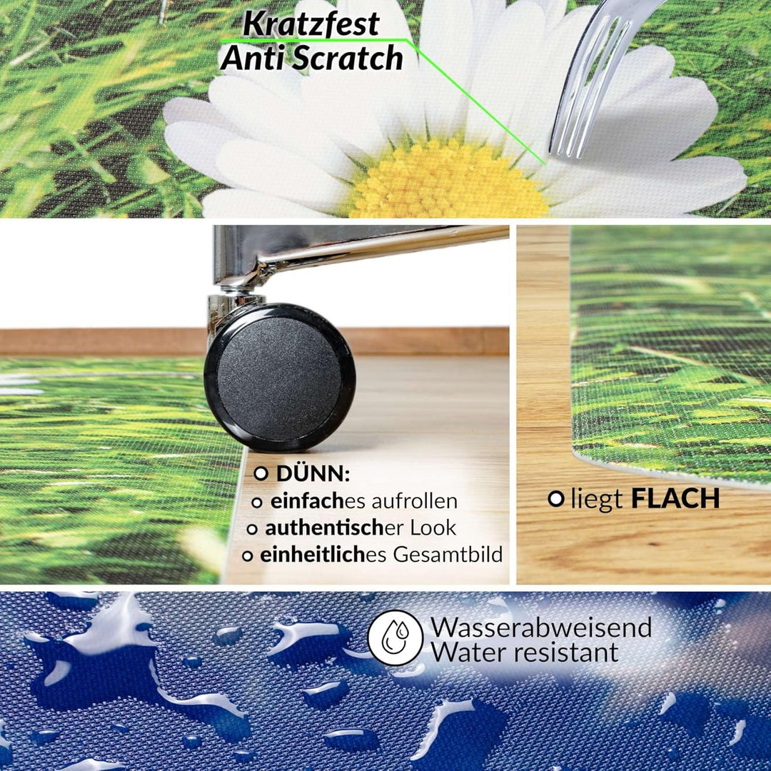 ANRO Bodenschutzmatte Bürostuhl grosse Unterlage Schreibtischstuhl Stuhlmatte Fussbodenschutz rutsch