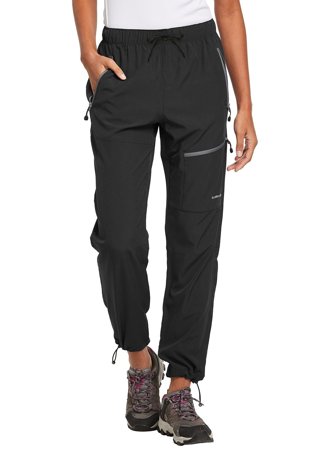 BALEAF Damen Outdoorhose Wanderhose Wasserdicht Schnelltrocknend Leicht Trekkinghose Capris UV Schut