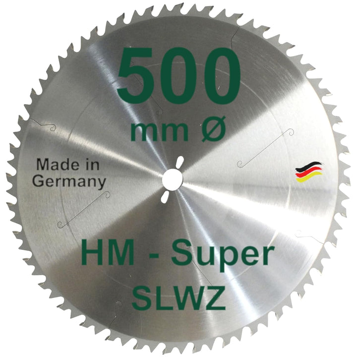 HM Sägeblatt 500 x 30 mm SUPER-LWZ Hartmetall Präzision Kreissägeblatt 500mm Wechselzahn mit Spanabw