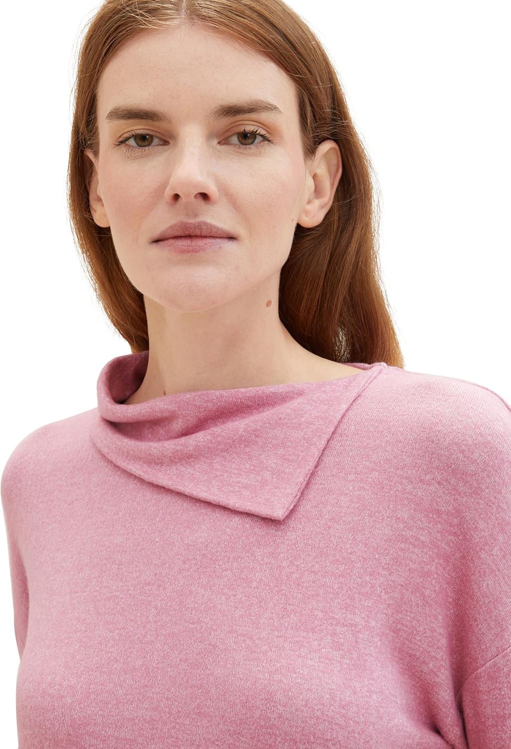 TOM TAILOR Damen Longsleeve T-Shirt S 33966 - Dusty Vanda Melange, S 33966 - Dusty Vanda Melange