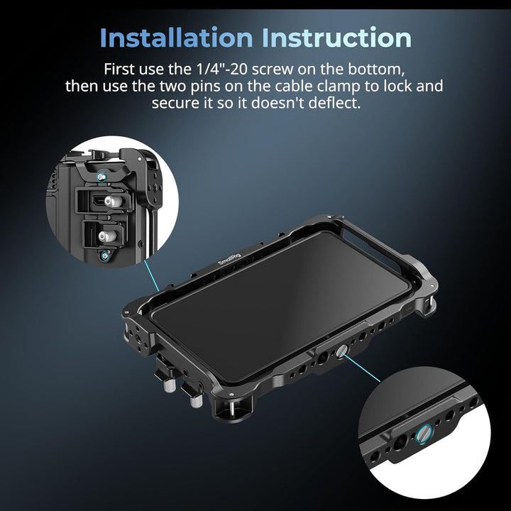 SMALLRIG Monitorkäfig-Kit für Atomos Shinobi II/Shinobi GO, mit Sonnenschutz, mit Displayschutz, nur