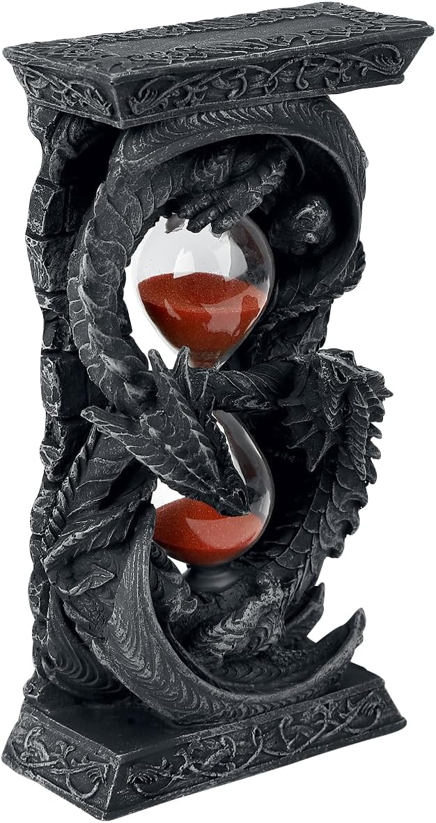 Nemesis Now Time Guardian Dragon Sanduhr, 18 cm, Harz, Grau 18 cm Grau, 18 cm Grau