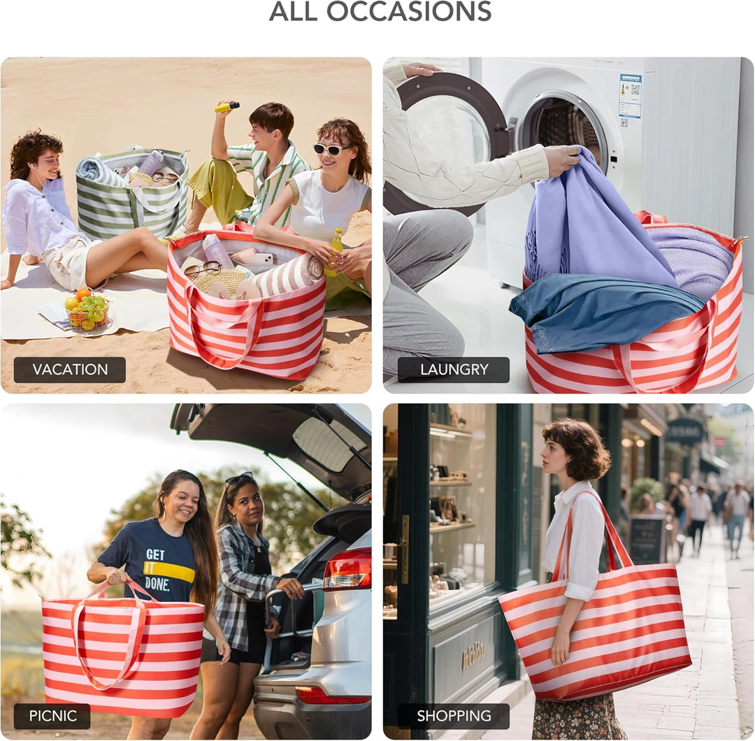 KALIDI Faltbare Shopper Reisetasche Strandtasche XXL,60L Extra grosse Holdall Weekender Gym Tasche m