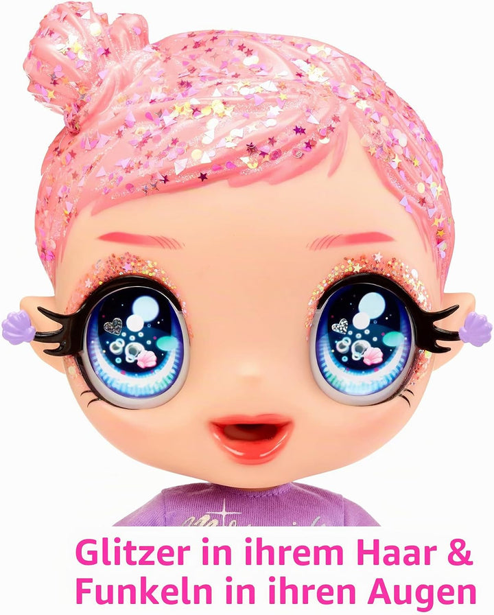 Glitter Babyz MGA Marina Finley - Babypuppe mit 3 magischen Farbwechseln durch eiskaltes Wasser, Pin