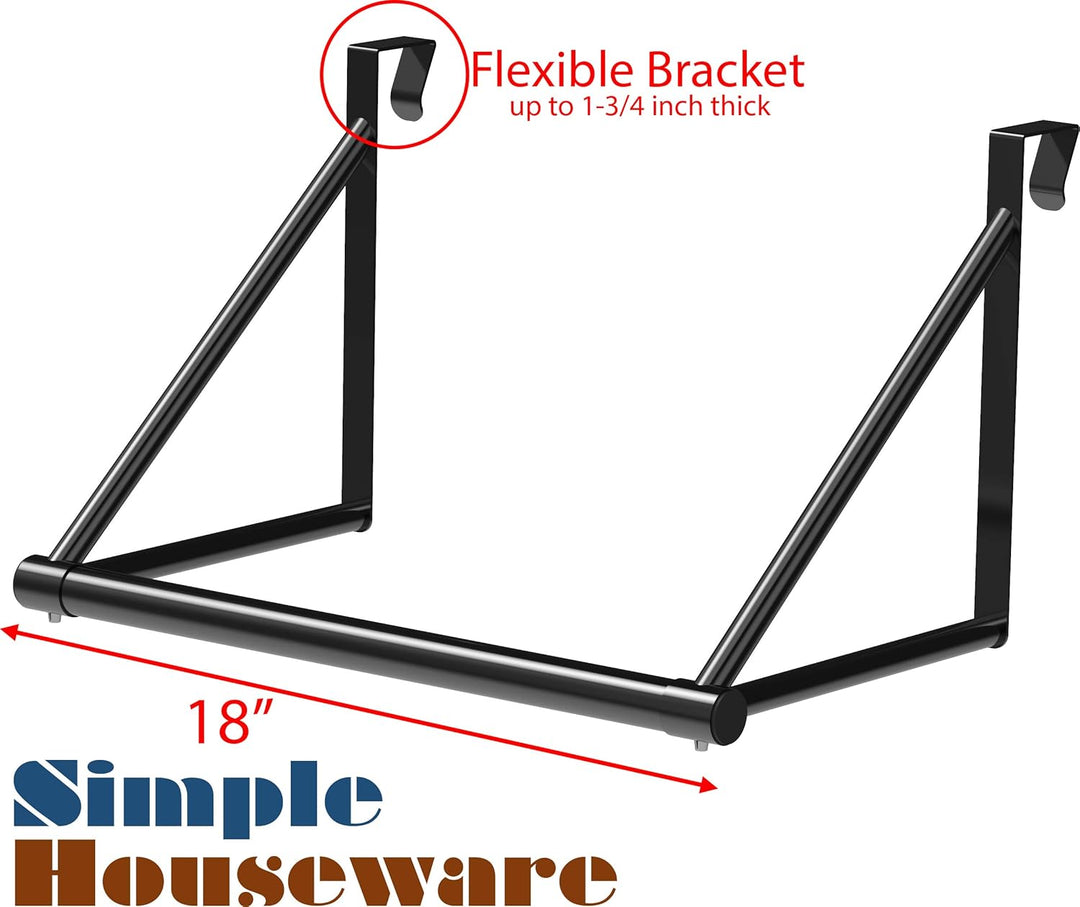 Simple Houseware Über der Tür hängende Kleiderstange, Schwarz, Schwarz