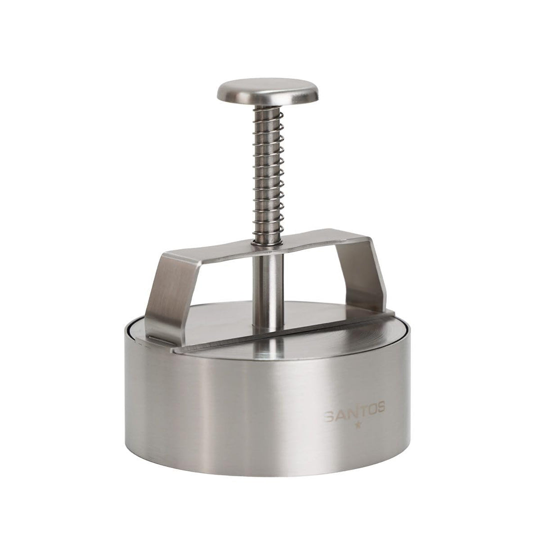 SANTOS Profi Burgerpresse Edelstahl – Patty-Presse für Ø 11 cm Burger, Flexible Dicke, einfache Hand