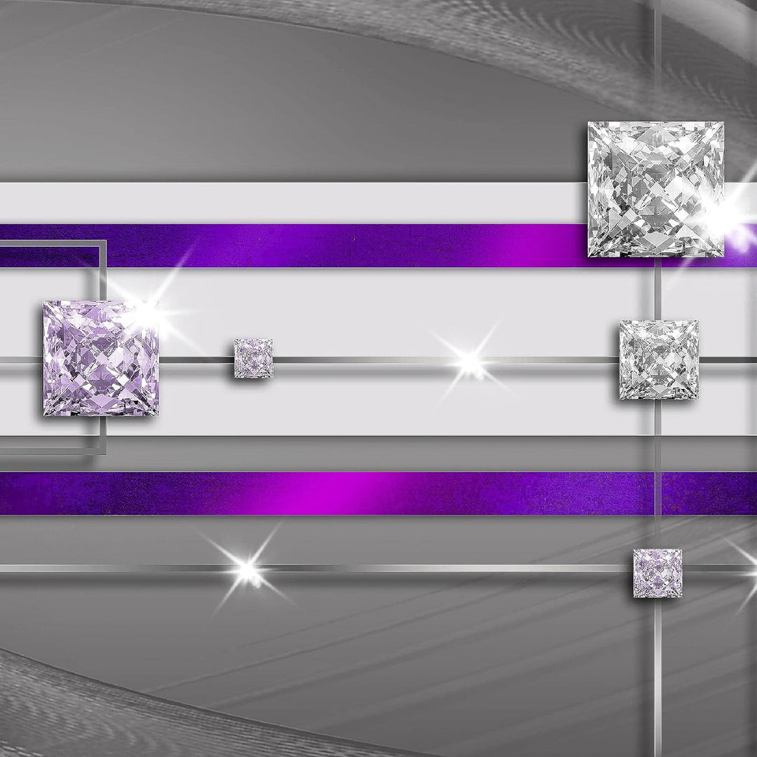 Runa Art Bild Modern Abstrakt - Made in Germany - Wandbilder Diamant Lila Grau 4 Teilig 020942c B 10