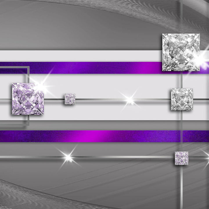 Runa Art Bild Modern Abstrakt - Made in Germany - Wandbilder Diamant Lila Grau 4 Teilig 020942c B 10