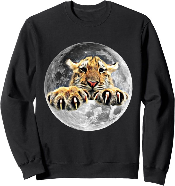 Tigerkopf Raubkatzen Motiv Dschungel Zähne Katzen Tiger Sweatshirt
