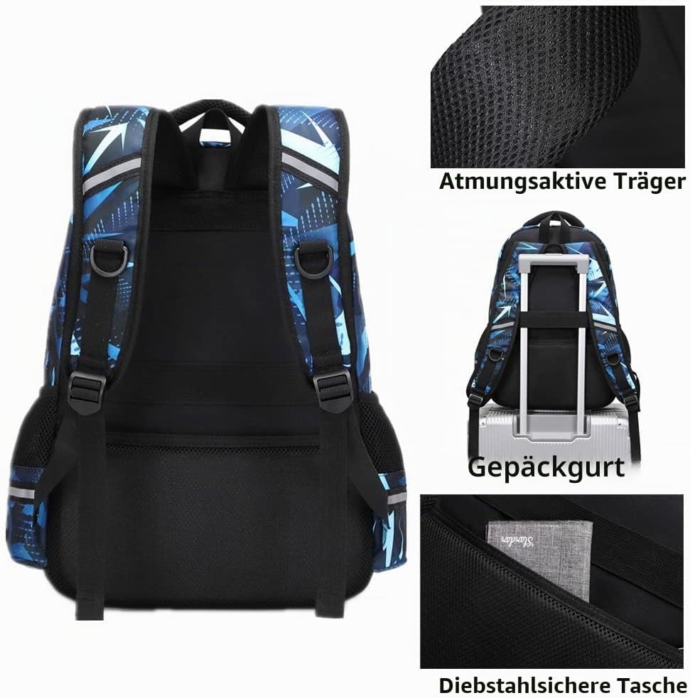 Schulrucksack Teenager Schulranzen Jugendliche Rucksack Kinder Schule Schultasche Jungen Schulrucksa