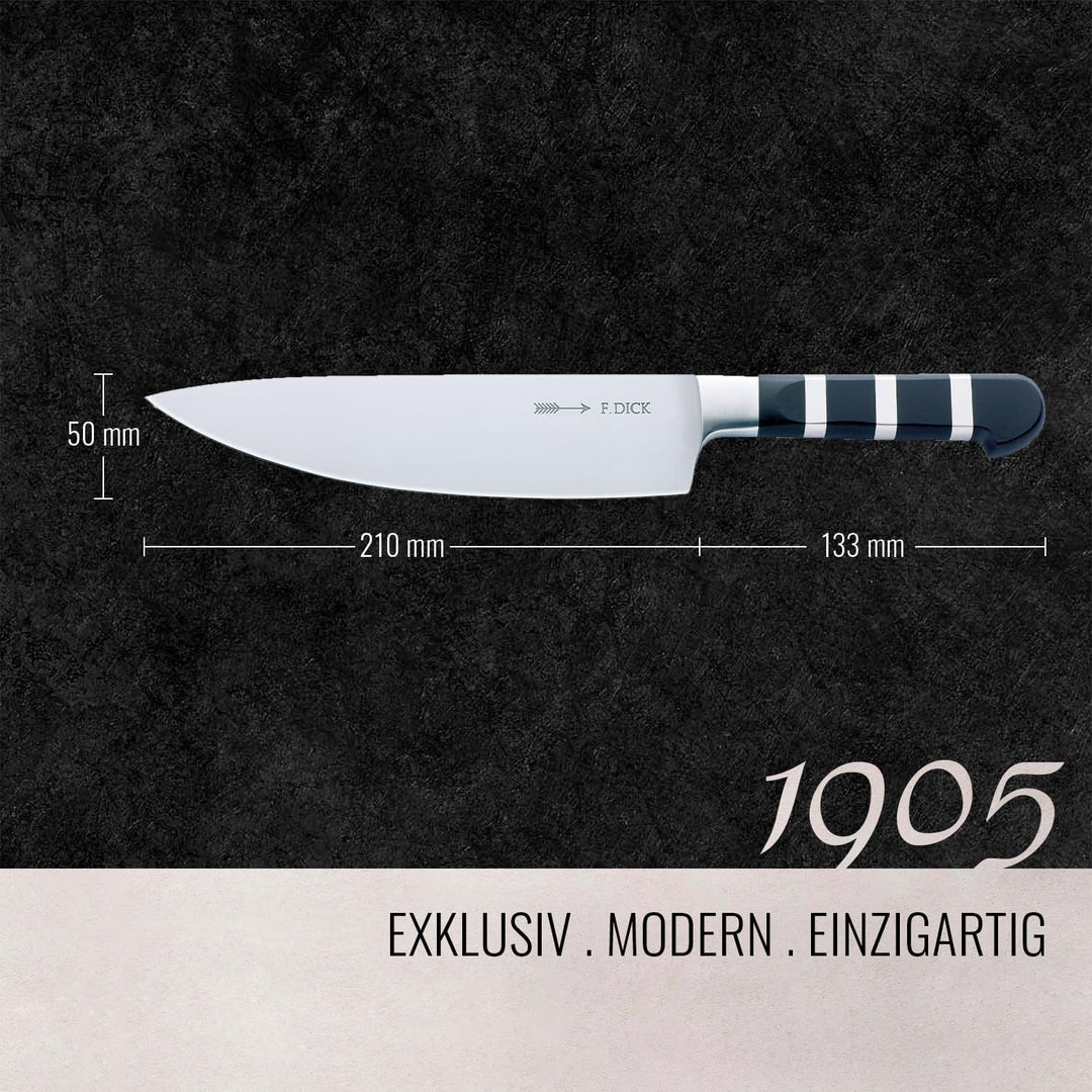 F. DICK Kochmesser, 1905 (Messer mit 21 cm Klinge, HRC 56° X55CrMoV14 Stahl nichtrostend, vielseitig