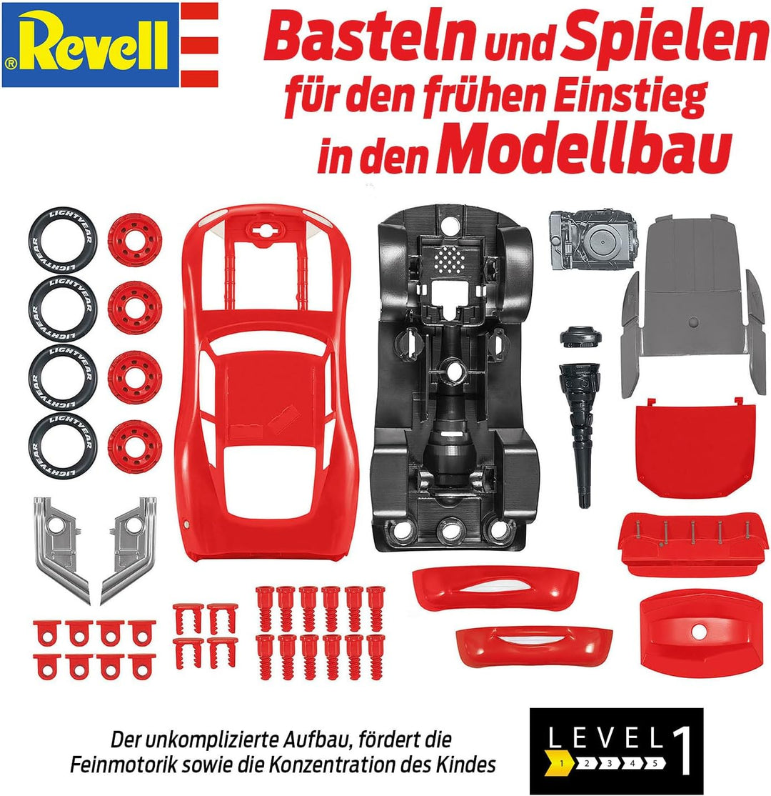 Revell Lightning McQueen Disney Cars Auto mit Licht&Sound, First Construction, Bausatz für Kinder ab