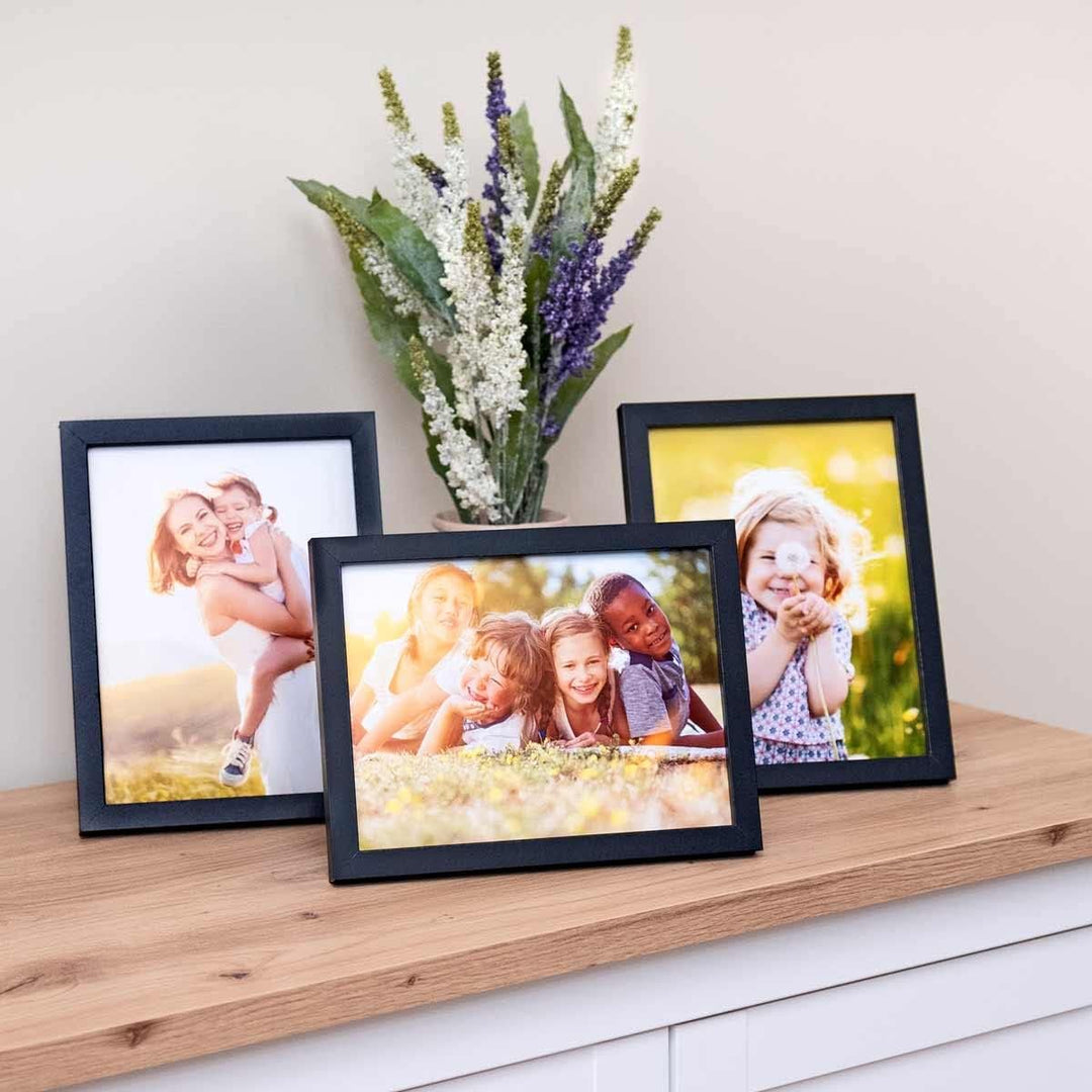 PHOTOLINI Bilderrahmen 15x20 Schwarz, 10er Set Bilderrahmen 20x15 Holz MDF, Picture Frame mit Acrylg