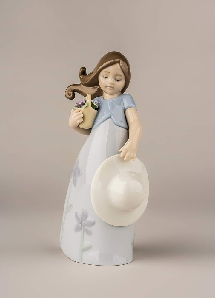 LLADRÓ Mädchen-Figur Kleines Veilchen. Mädchen. Porzellan.