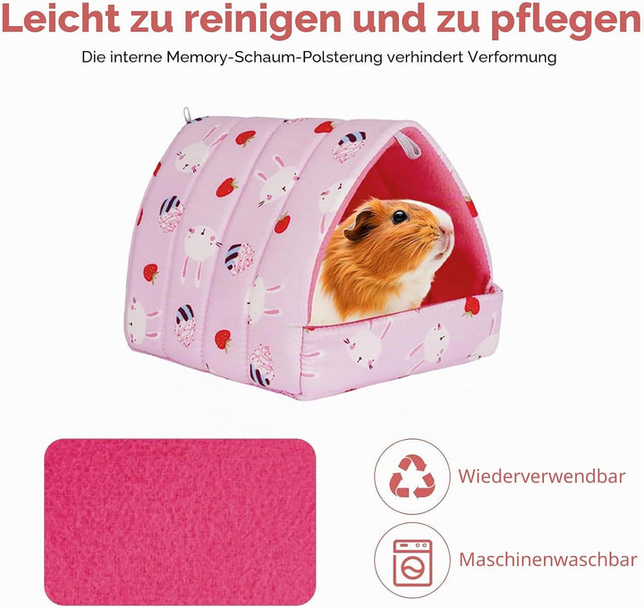 2 Pcs Kaninchen Bett Meerschweinchen Bett Kuschelhöhle Meerschweinchen Höhle Hasenbett Waschbar Geei