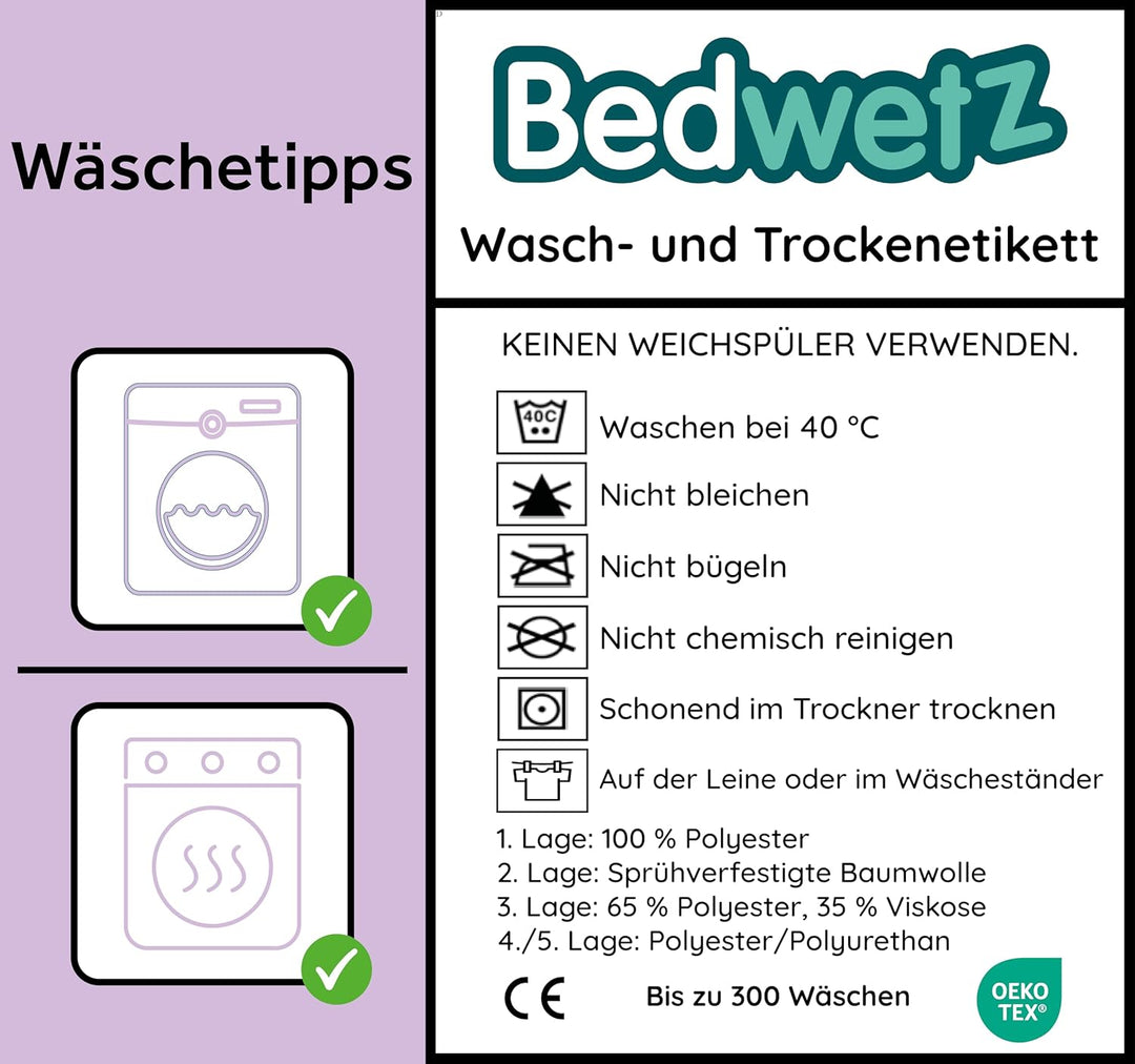 Bedwetz Töpfchen Ausbildung Bett Unterlage | Wásserdicht Matratzenschoner | Bettnässen Blätter | fü