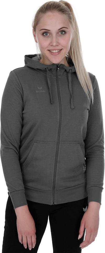 Erima Damen Basic Kapuzensweat Jacke 34 Slate Grey, 34 Slate Grey