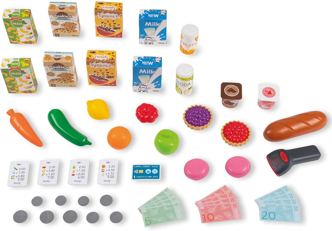 Smoby – Supermarkt Maxi mit Einkaufswagen – moderner Kaufladen für Kinder – Regale, Gemüse, Obst – K