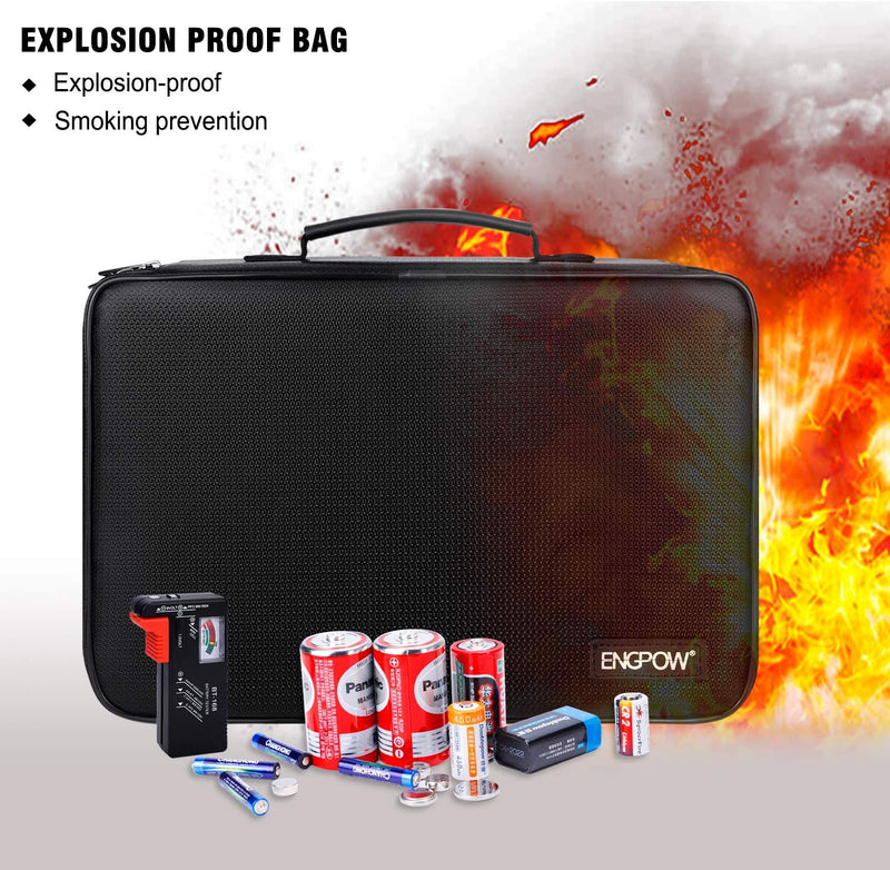 Batterie Aufbewahrungsbox Feuerfeste Batteriebox Tragetasche mit Tester Hält 216 Batterien Unterschi