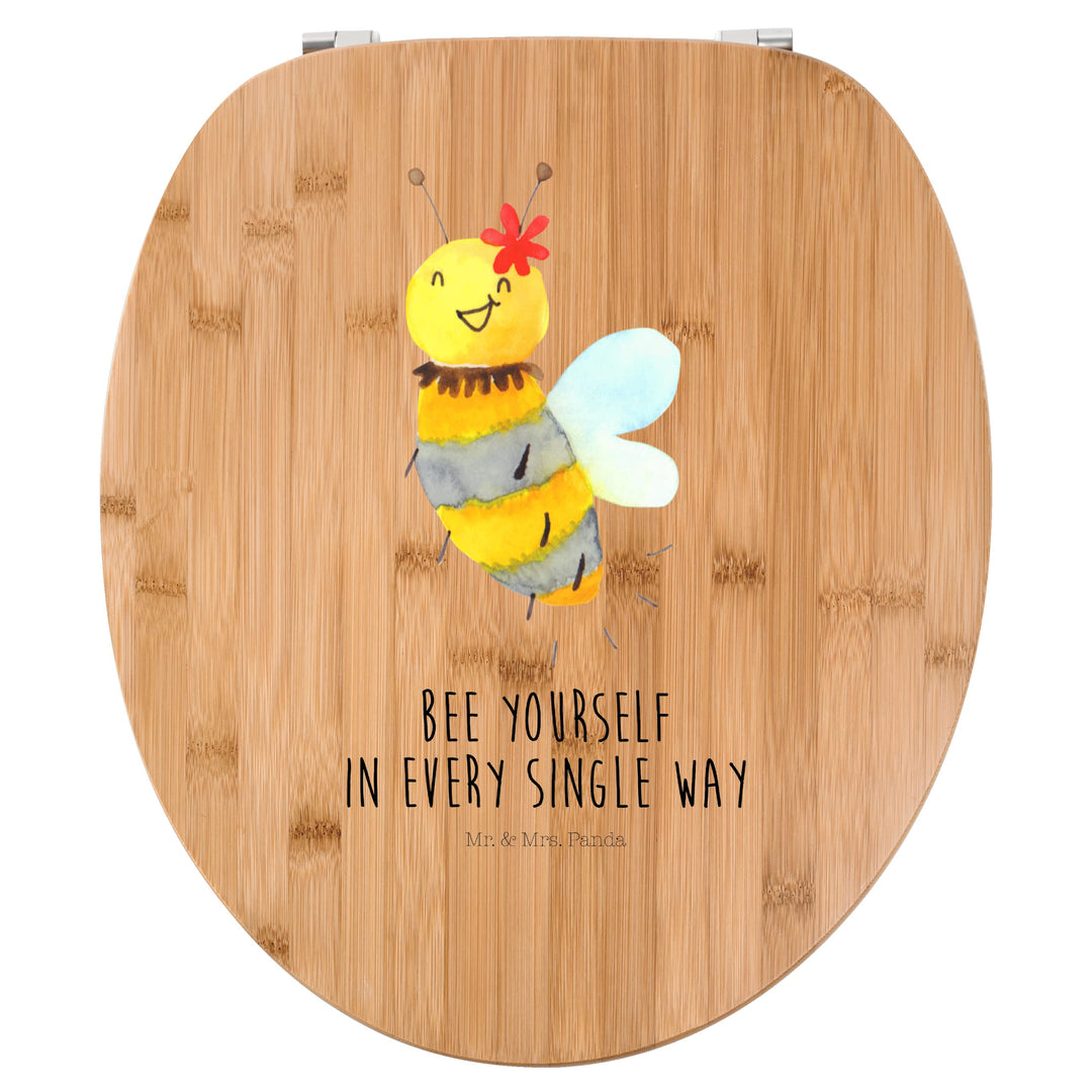 Mr. & Mrs. Panda Motiv WC Sitz Biene Blume - Geschenk, Toilette, Toilettendeckel, Klobrille, Wespe,