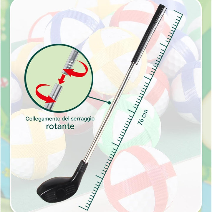 Golf Spielset für Zuhause mit Puttmatte, Klebebällen & Tragetasche – Cornhole-Spiel für Garten, Juge