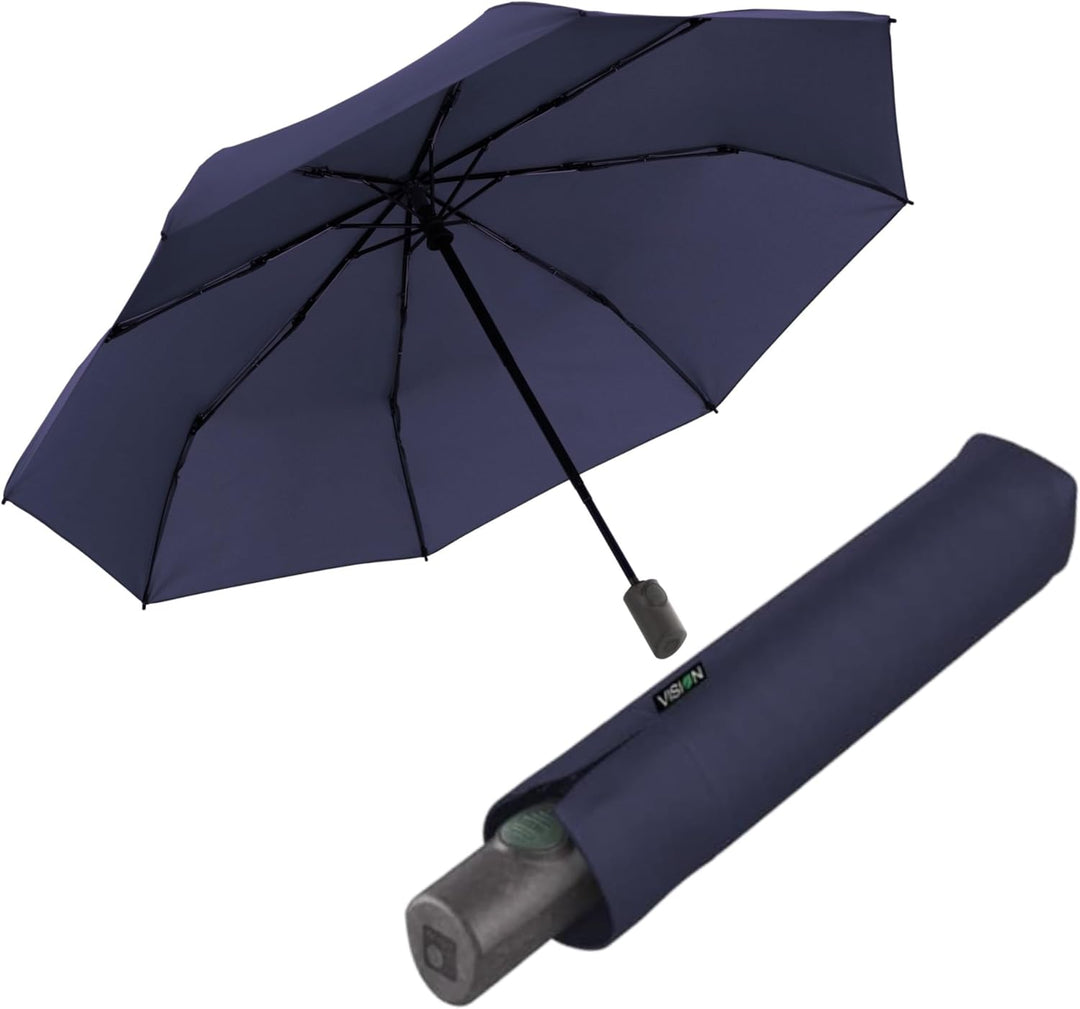 Knirps nachhaltiger Damen Taschenschirm Vision Duomatic - water 97 cm Water, 97 cm Water