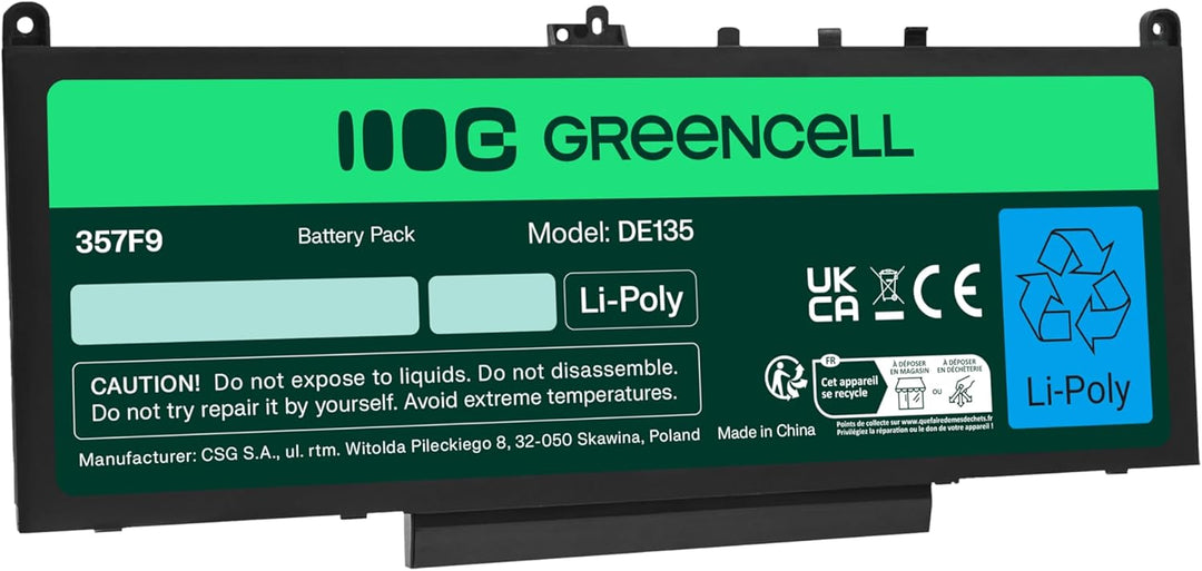 Green Cell Laptop Akku Dell J60J5 J6OJ5 01W2Y2 0242WD 0MC34Y für Dell Latitude E7270 E7470