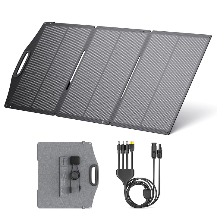 BigBlue 150W Tragbares Solarpanel ETFE, Faltbare Solarmodule (24V/6,26A) mit Aufsteller, IP68 Wasser