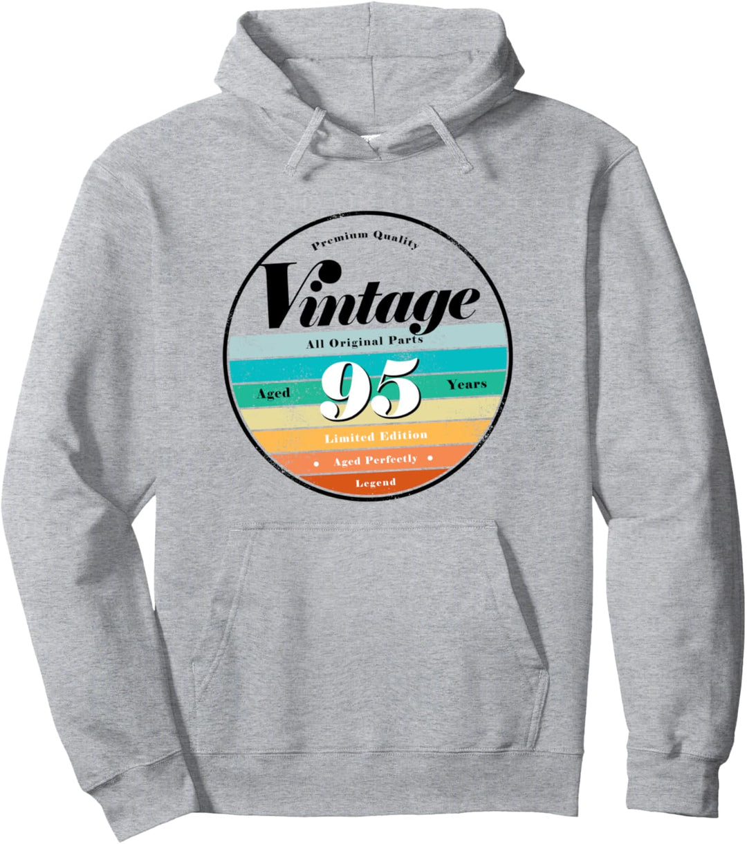 95th Birthday Gifts Classic Retro Vintage Aged 95 years old Pullover Hoodie