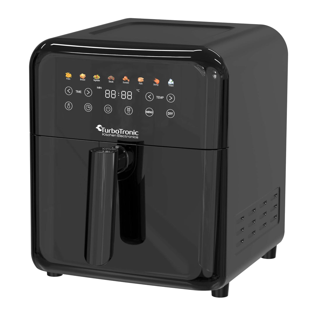 TurboTronic Heissluftfritteuse XXL 6 Liter, 1600W, 8 Programme, Timer, Airfryer Heissluftfritteuse D