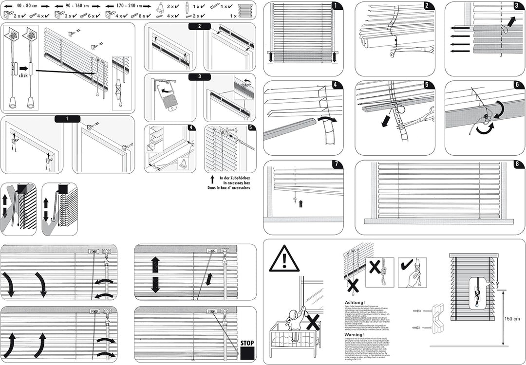 GARDINIA Alu-Jalousie, Sichtschutz, Lichtschutz, Blendschutz, Wand- und Deckenmontage, Aluminium-Jal