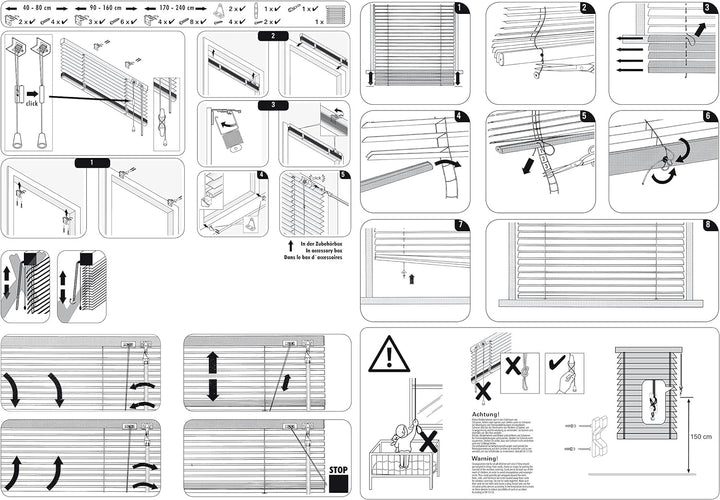 GARDINIA Alu-Jalousie, Sichtschutz, Lichtschutz, Blendschutz, Wand- und Deckenmontage, Aluminium-Jal