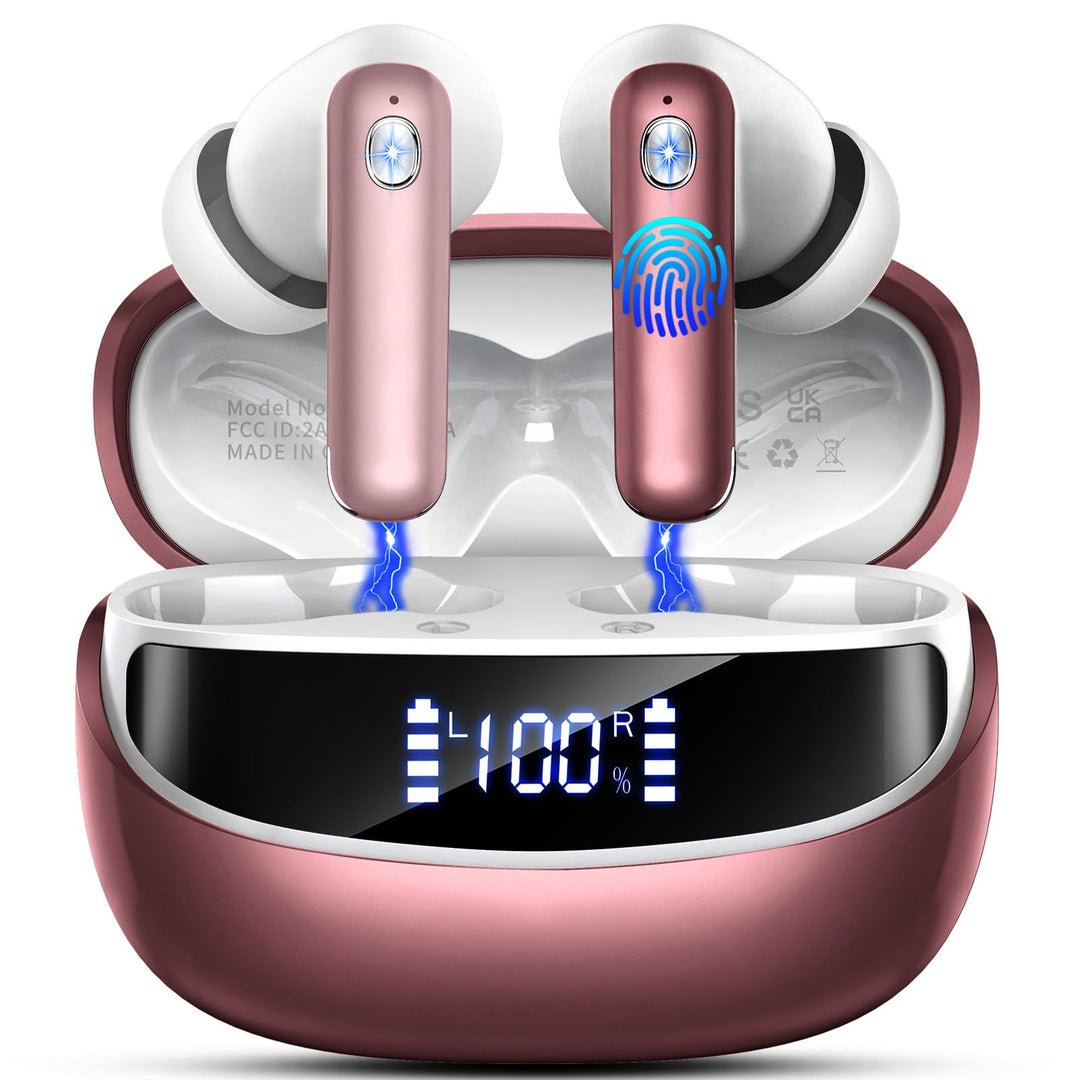 Nerunsa Bluetooth Kopfhörer Sport, 50 Std Spielzeit In Ear Kopfhörer mit ENC Noise Cancelling Mics,