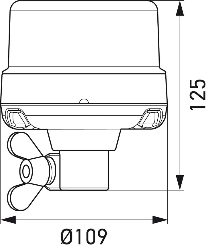 HELLA 2XD 066 146-011 LED-Blitz-Kennleuchte - K-LED Nano - 12/24V - gelb - Rohrstutzen, flexibel - g