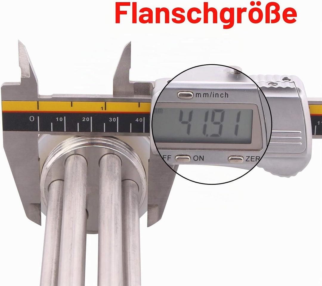 DERNORD 1-1/4 Zoll Heizelement 3U Typ Elektrischer Brühwassererhitzer BSP Gewinde Edelstahlflansch (