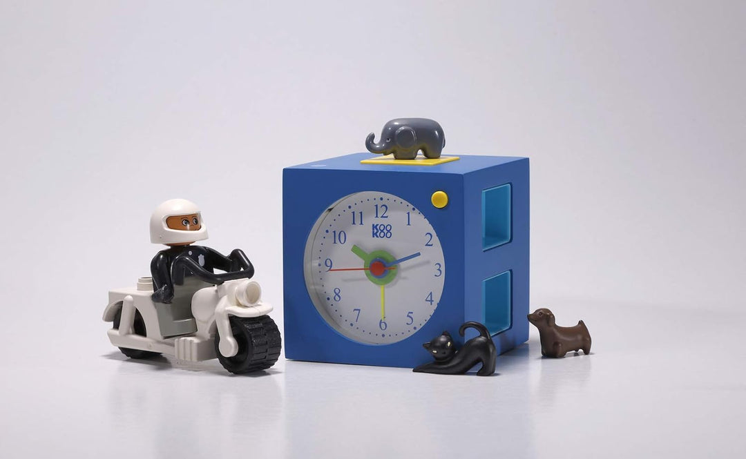 KOOKOO KidsAlarm Blau, Kinderwecker mit 5 Bauernhoftieren und echten Aufnahmen, Blau