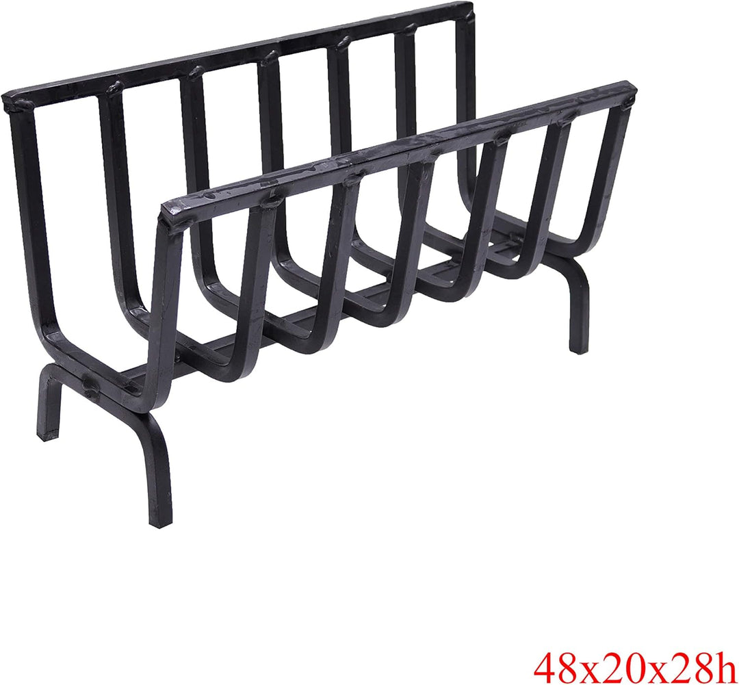 Brennholz, Kaminholzhalter, Eisen-Feuerschale für Kamin und Grill (48 x 20 x 28 cm) cm 48x20x28h, cm