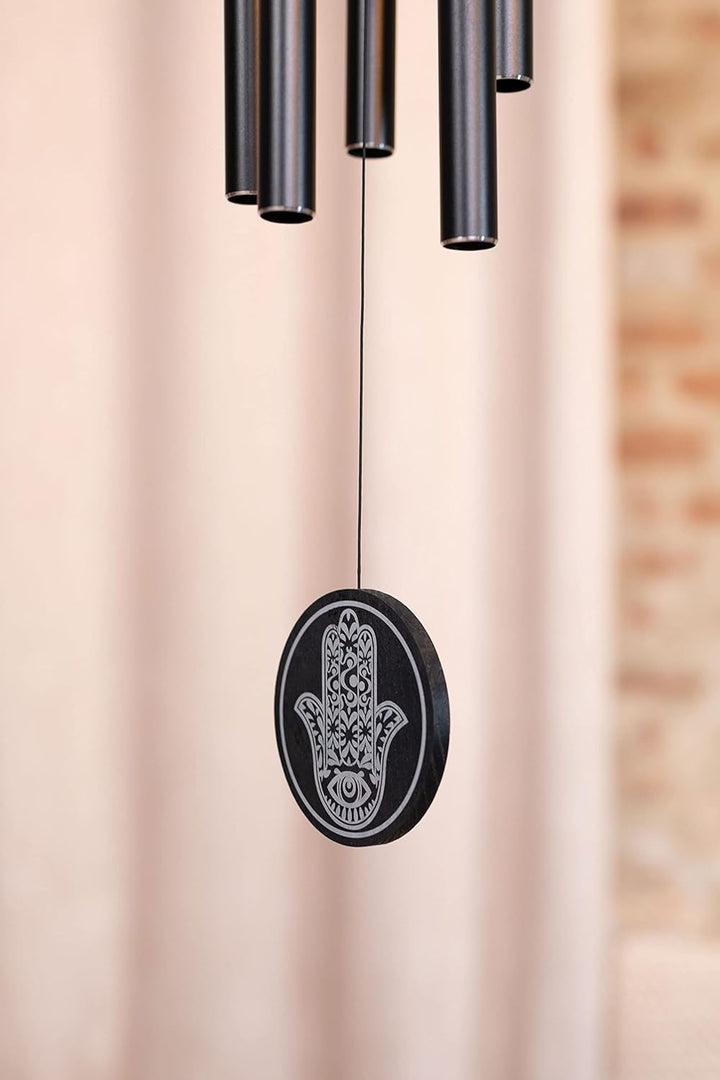 Sonic Energy Hamsa Meditation Chime – Windspiel mit 5 Klangstäben (432 Hz) – für Garten u. Entspannu