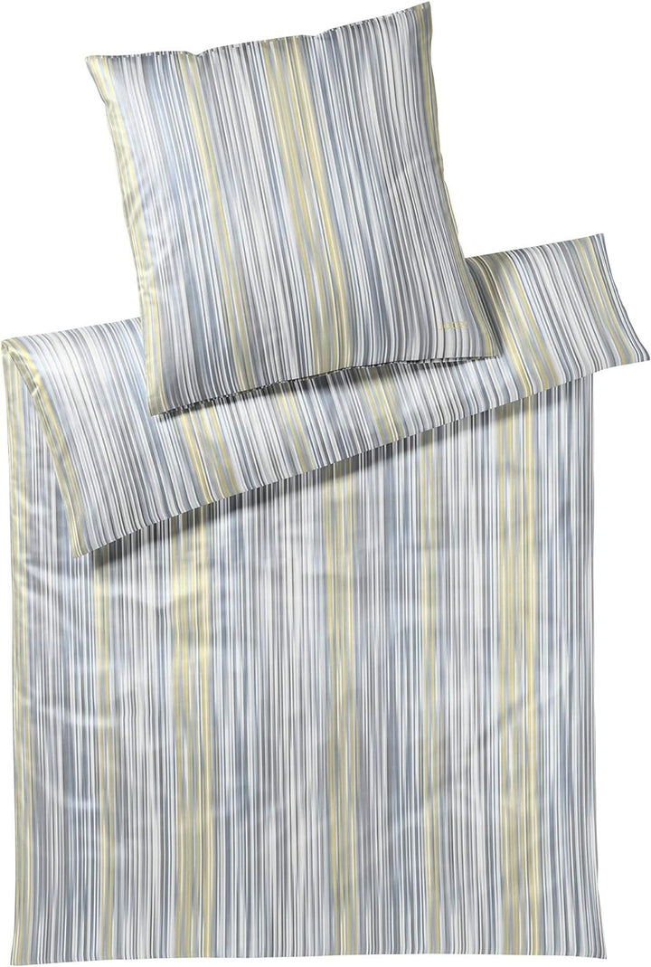 Joop! Bettwäsche Pinstripe Lemon 1 Bettbezug 200 x 220 cm + 2 Kissenbezüge 80 x 80 cm, 1 Bettbezug 2