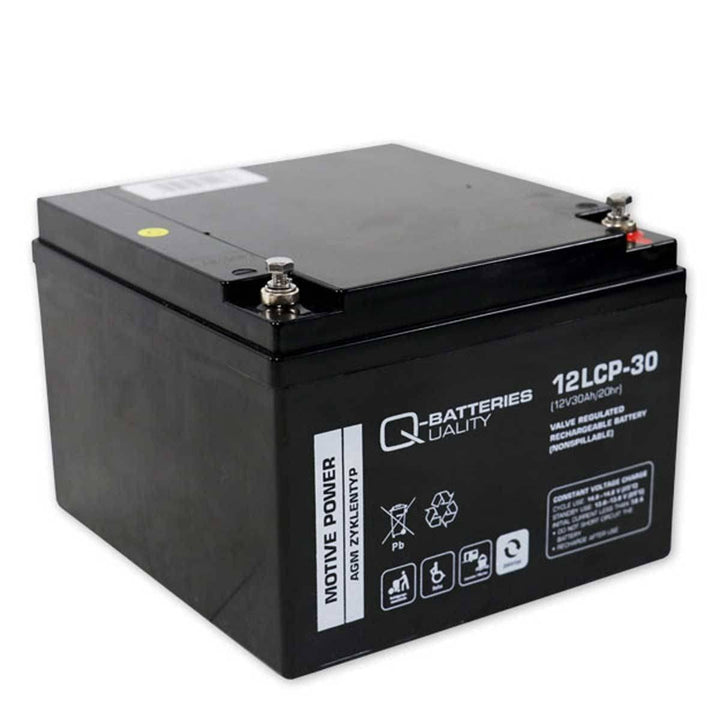 Q-Batteries 12LCP-30 / 12V - 30Ah Blei Akku Zyklentyp AGM - Deep Cycle VRLA