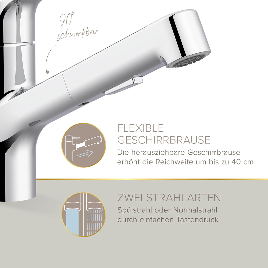 KOA/Küchenarmatur mit Handbrause, Chrom, Chrom
