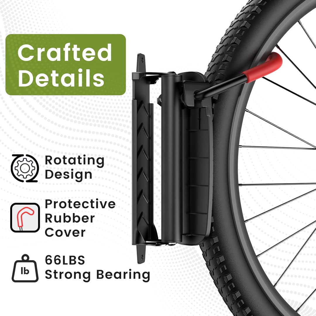 Housolution Drehbare Fahrrad-Wandhalterung, Vertikaler Fahrradaufhänger für die Garage, Mountainbike