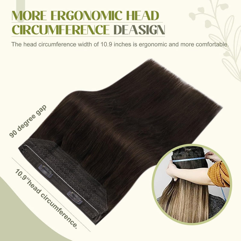 Fshine Invisible Wire Hair Extensions Echthaar Dunkelbraun 30cm Secret Wire Extension Echthaar 70g L