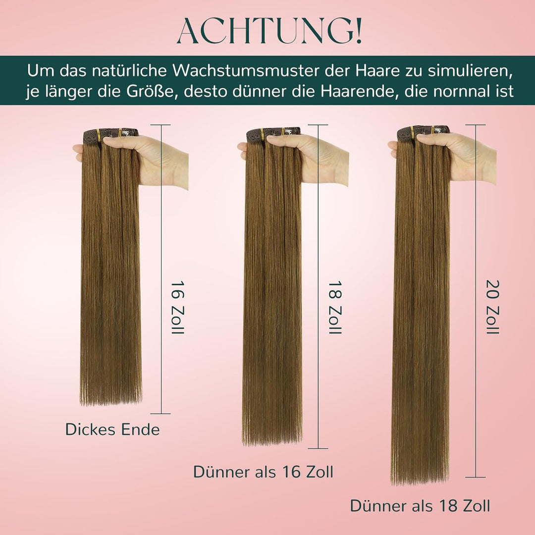 Easyouth Extension Echthaar Clip in Braun Extensions Clip in Echthaar Remy Clip in Haarverlangerung