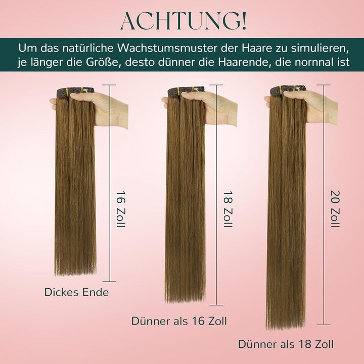 Easyouth Extension Echthaar Clip in Braun Extensions Clip in Echthaar Remy Clip in Haarverlangerung