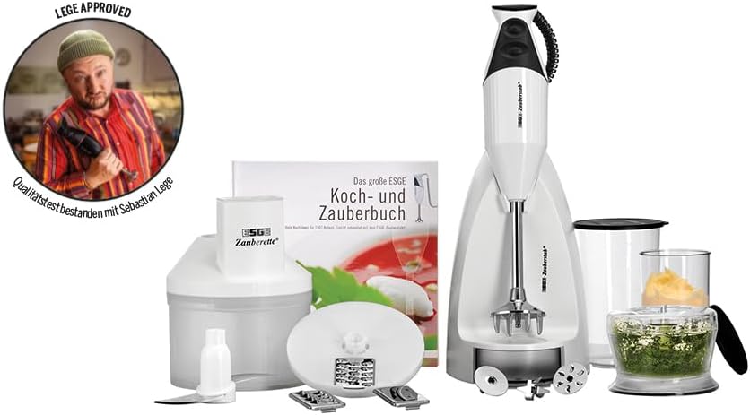 ESGE-Zauberstab M 200 Superbox, Stabmixer mit Zubehör, bis 17.000 U/Min, 90750, Weiss