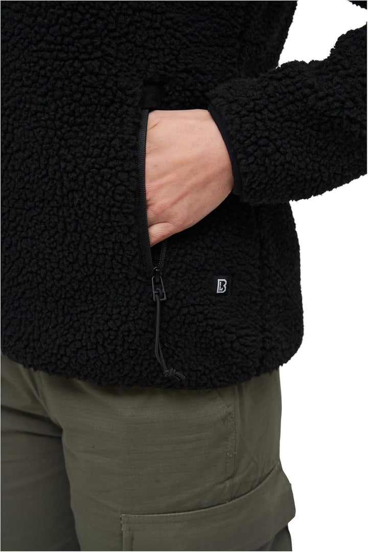 Brandit Women Teddyfleece Jacket Hooded, many colours, Grössen XS bis 5XL, XS Schwarz