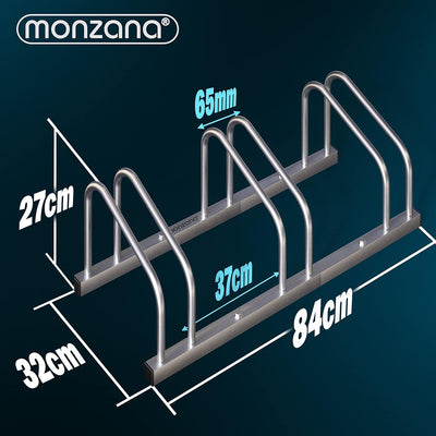 Monzana Fahrradständer für 3 Fahrräder 35-60 mm Reifenbreite Mehrfachständer Aufstellständer Radstän